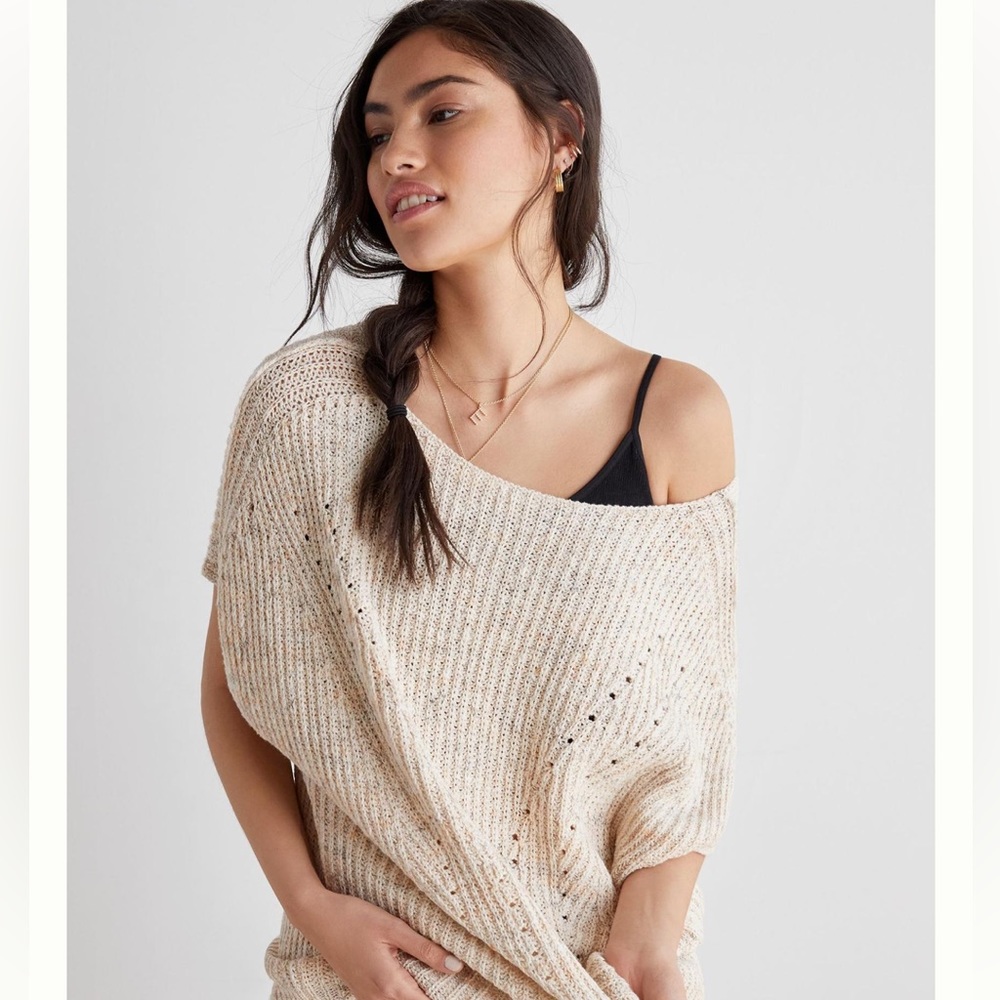 Pilcro drop shoulder sleeveless sweater.